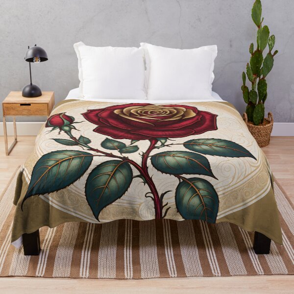 Item preview, Decorative Crimson Rose with Ornamental Circular Design. designed and sold by MissYouONLY.