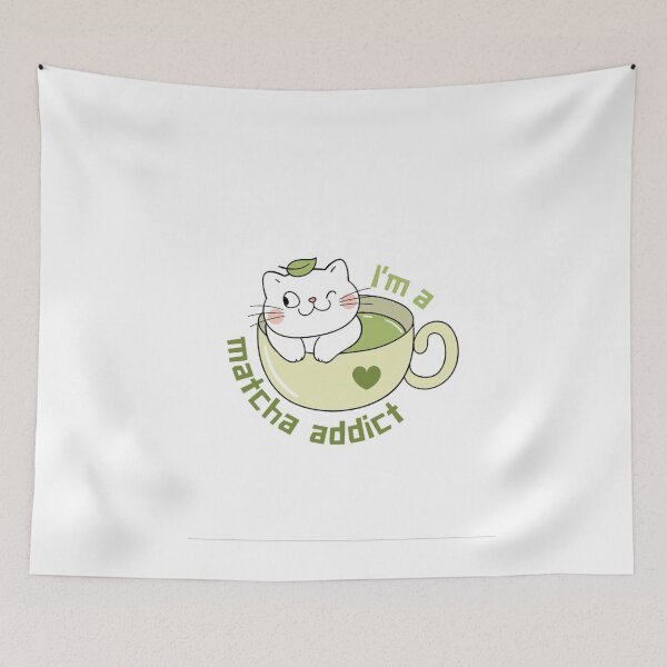 Item preview, Cute Matcha Cat Addict Illustration designed and sold by سله أرت.