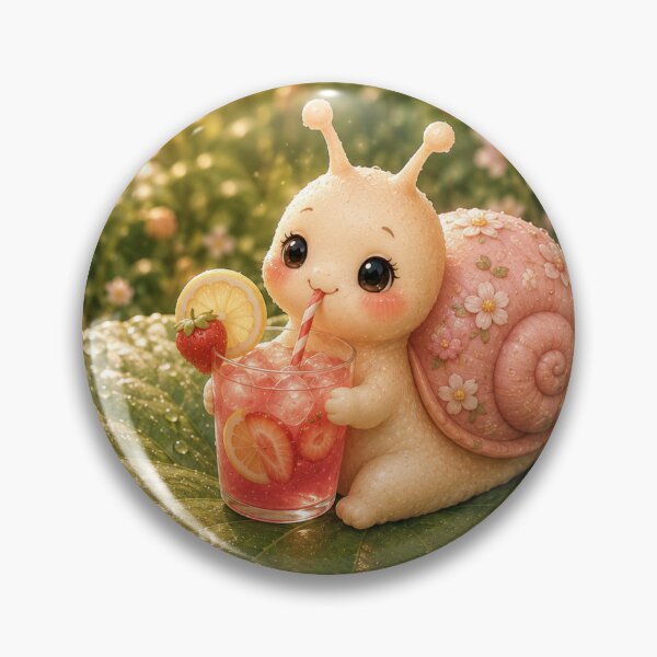 Item preview, cute snail drinking strawberry lemonade designed and sold by Design by Sara.