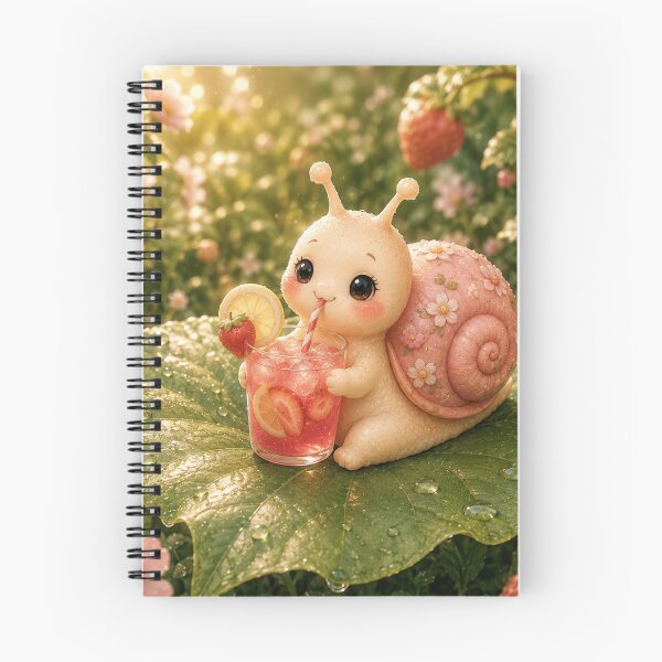 Item preview, cute snail drinking strawberry lemonade designed and sold by Design by Sara.