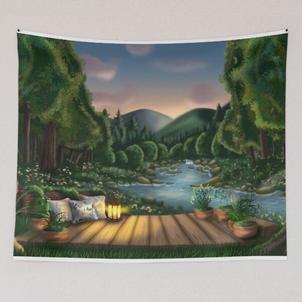 Item preview, VTuber Enchanted Forest Terrace Wallpaper designed and sold by Nekogobido.