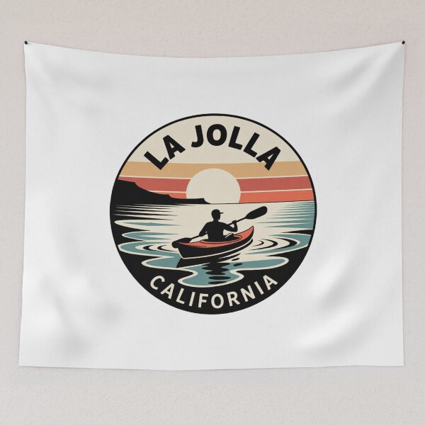 Item preview, La Jolla California: Sunset Kayak Badge designed and sold by CircinusStore.