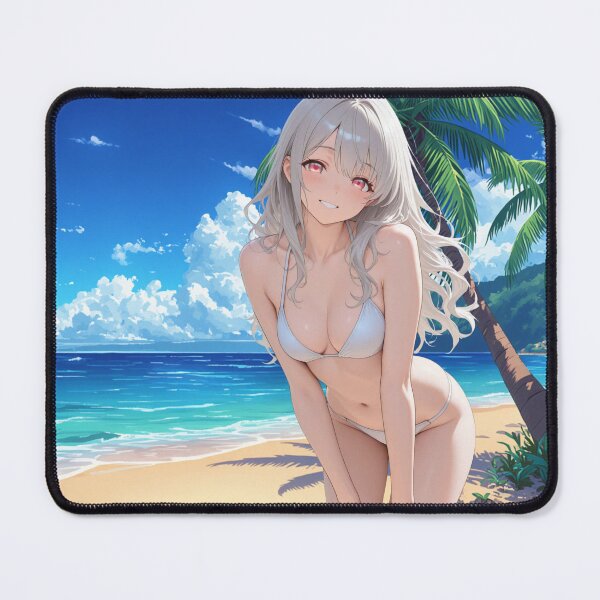 Item preview, Anime Bikini Beach Waifu Girl with Underboob Manga Stickers and Prints. designed and sold by Kyoot Prints.