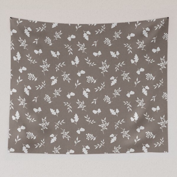 Item preview,  Woodland Acorn Berry Toss silhouettes Autumn Watercolor  Pattern taupe designed and sold by Designs by christel_treiber.