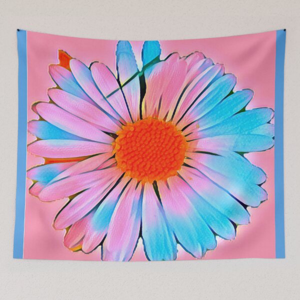 Item preview, Pastel Neon Pastel Daisy Pop Art Flower Digital Painting designed and sold by BalkanBloom.