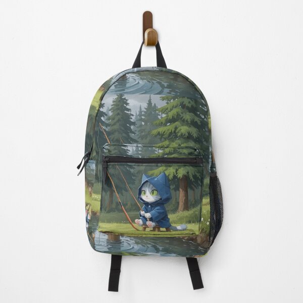 Item preview, Whimsical Kitten Fishing by Lake Forest Nature Art designed and sold by BLUESKY11a.