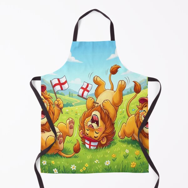 Item preview, 3 Lions waving England football flags and having fun designed and sold by Barbara Burgess.