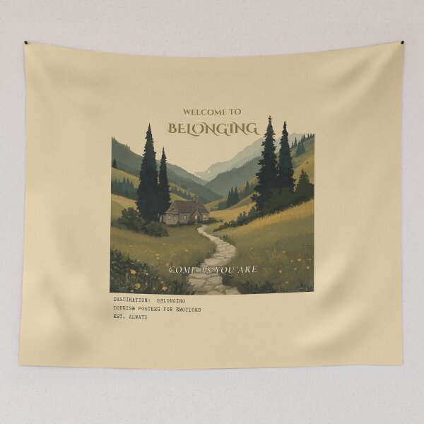 Item preview, Welcome To Belonging Vintage Cottagecore Tourism Travel Poster designed and sold by KaBaRen.