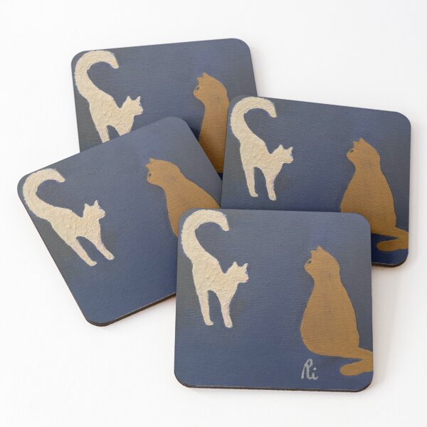 Item preview, Whimsical Cat Standoff Original Mini Art designed and sold by Colors by Ri.