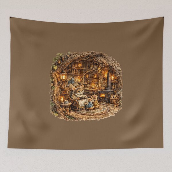 Item preview, Woodland Mouse Family Home Watercolor | Cottagecore Tree House Illustration | Storybook Animal Art | Cozy Forest Decor designed and sold by MagicMakerPh.