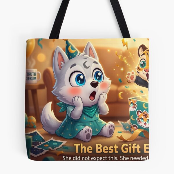 Item preview, Kawaii NeoTig Birthday Surprise Gift for Luna Cute Animal Party Kids Art designed and sold by NeoTigLuna.