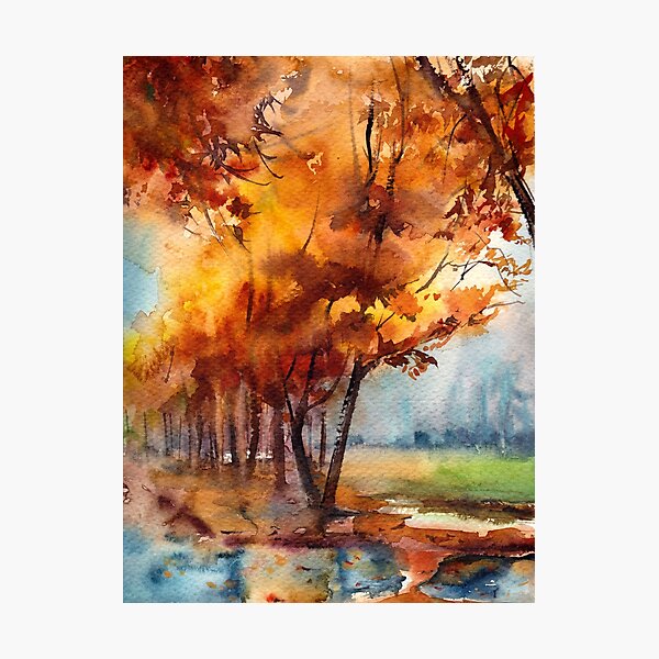 Item preview, Fall Watercolor Landscape designed and sold by CanotStop.