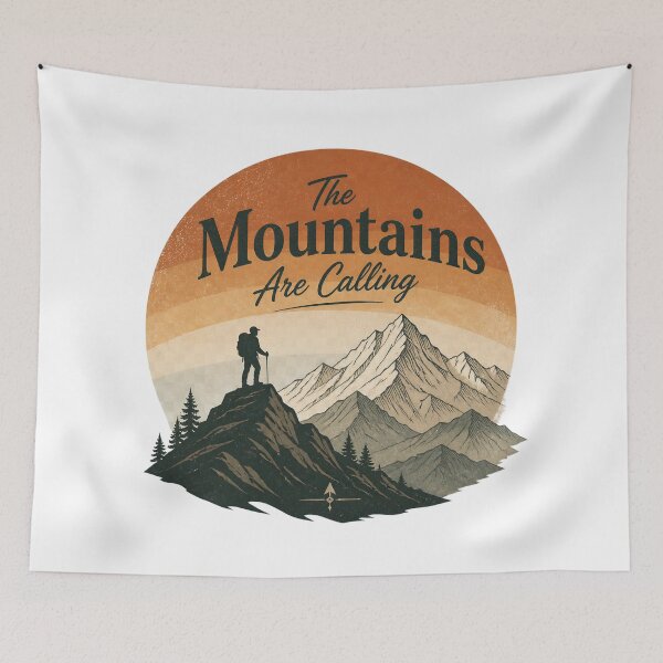 Item preview, The Mountains Are Calling – Mountain Hiking Adventure T-Shirt designed and sold by MJ-by-Dharan.