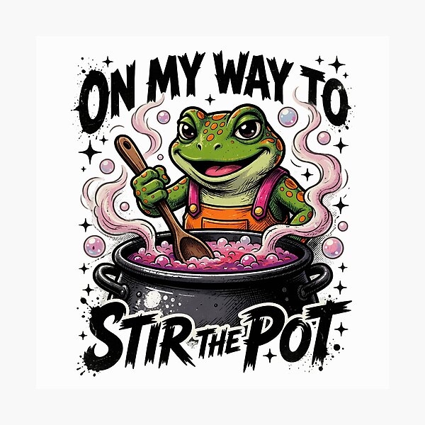 Item preview, On My Way To Stir The Pot Frog designed and sold by TshirtsOnline-.