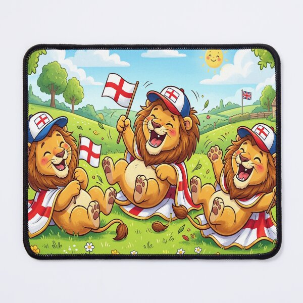 Item preview, 3 Lions England Football Team Supporters Having fun laughing designed and sold by Barbara Burgess.