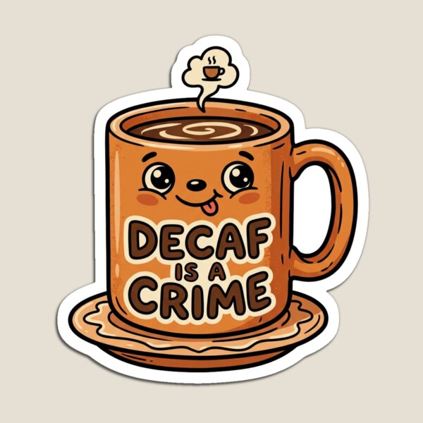 Item preview, Decaf Is a Crime designed and sold by StickVerse by Owais.