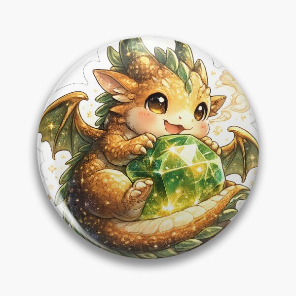 Item preview, Cute Baby Dragon Holding Crystal designed and sold by InkPixell.