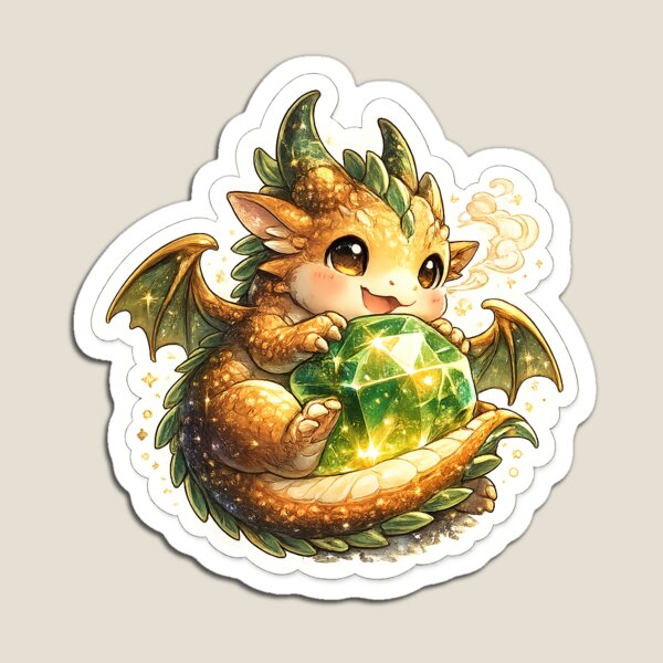Item preview, Cute Baby Dragon Holding Crystal designed and sold by InkPixell.