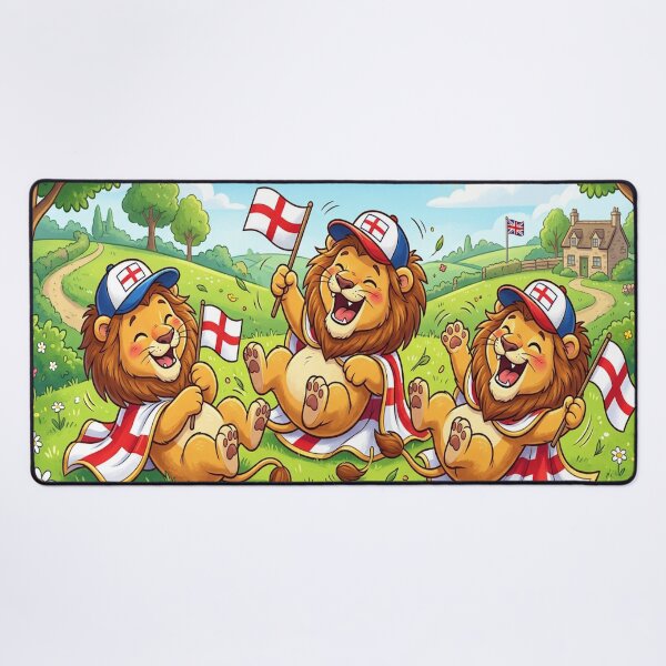 Item preview, 3 Lions England Football Team Supporters Having fun laughing designed and sold by Barbara Burgess.