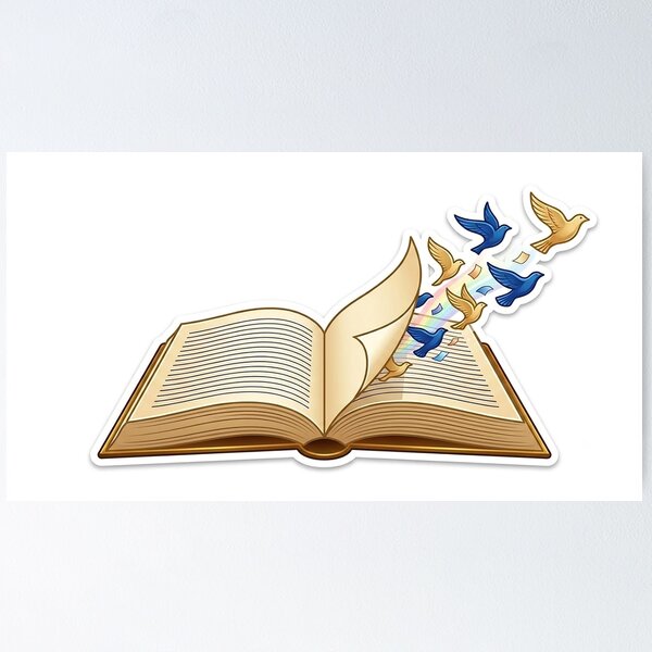 Item preview, Books Set You Free | Open Book Bird Transformation designed and sold by Sara-Ai.