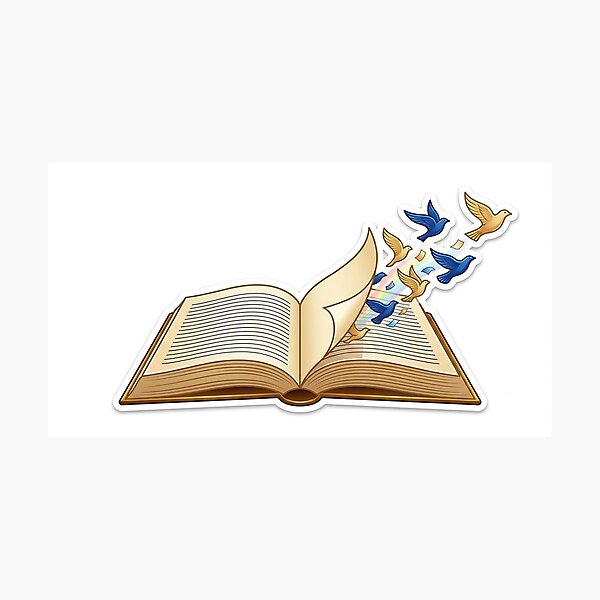 Item preview, Books Set You Free | Open Book Bird Transformation designed and sold by Sara-Ai.