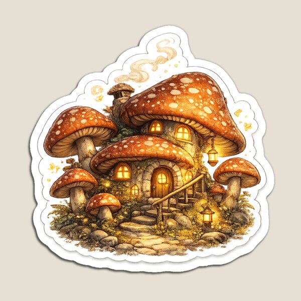 Item preview, Cozy Mushroom Village designed and sold by InkPixell.
