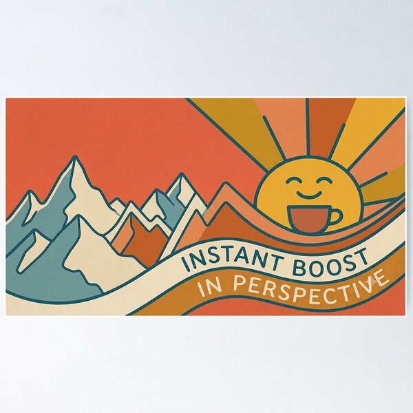 Item preview, Instant Boost in Perspective – Coffee Lover Sunrise Retro Design designed and sold by Sara-Ai.