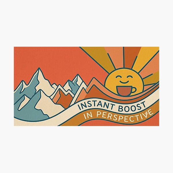 Item preview, Instant Boost in Perspective – Coffee Lover Sunrise Retro Design designed and sold by Sara-Ai.