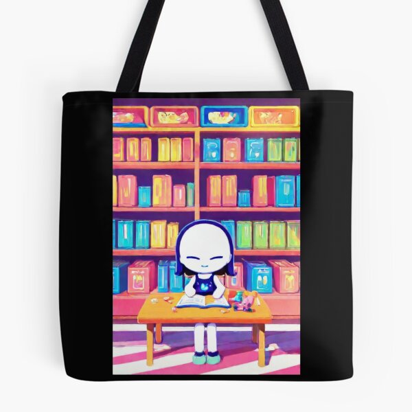 Item preview, Digital Art - Chibi Kawaii Illustration, Reading in a Psychedelic Pop Art Universe designed and sold by Zone--Gaming.