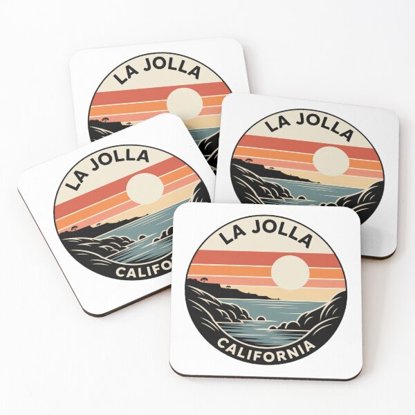 Item preview, La Jolla California: Sunset Coastal Waves Badge designed and sold by CircinusStore.