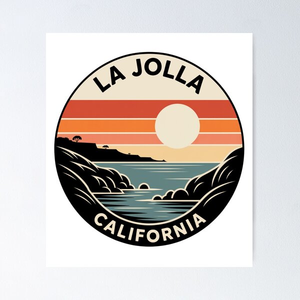 Item preview, La Jolla California: Sunset Coastal Waves Badge designed and sold by CircinusStore.