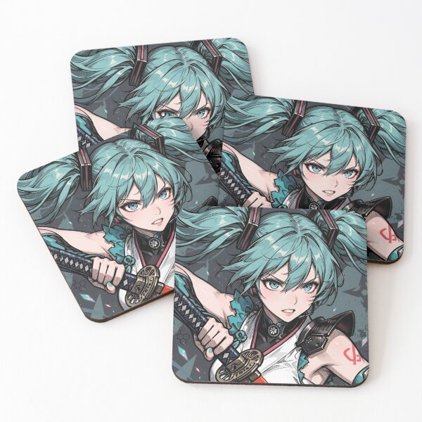 Item preview, Hatsune Miku Samurai Cyber Warrior Anime Art | Neon Katana Vocaloid Illustration designed and sold by Dyan4.