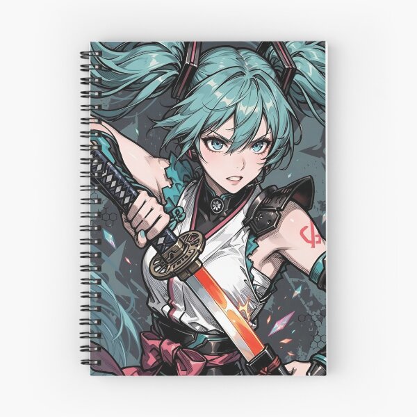 Item preview, Hatsune Miku Samurai Cyber Warrior Anime Art | Neon Katana Vocaloid Illustration designed and sold by Dyan4.