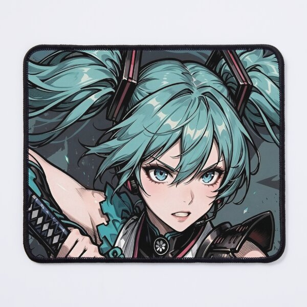 Item preview, Hatsune Miku Samurai Cyber Warrior Anime Art | Neon Katana Vocaloid Illustration designed and sold by Dyan4.