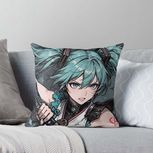 Item preview, Hatsune Miku Samurai Cyber Warrior Anime Art | Neon Katana Vocaloid Illustration designed and sold by Dyan4.