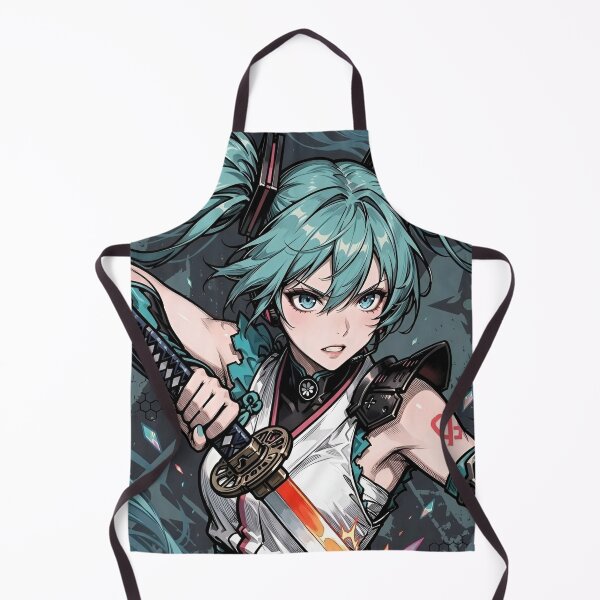Item preview, Hatsune Miku Samurai Cyber Warrior Anime Art | Neon Katana Vocaloid Illustration designed and sold by Dyan4.