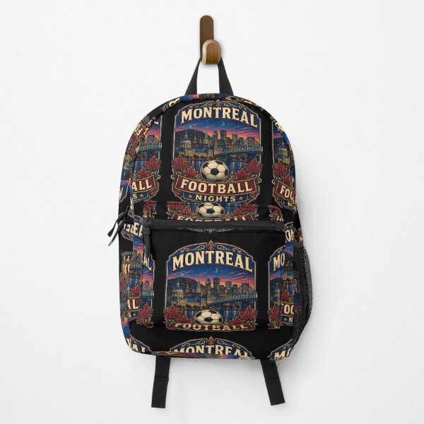 Item preview, Montreal Football Nights Retro Soccer Travel Shirt | Vintage Canada Skyline Soccer Fan Gift | Maple Leaf City Travel Poster designed and sold by Globalcitytees.