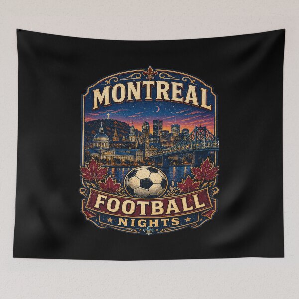 Item preview, Montreal Football Nights Retro Soccer Travel Shirt | Vintage Canada Skyline Soccer Fan Gift | Maple Leaf City Travel Poster  designed and sold by Globalcitytees.