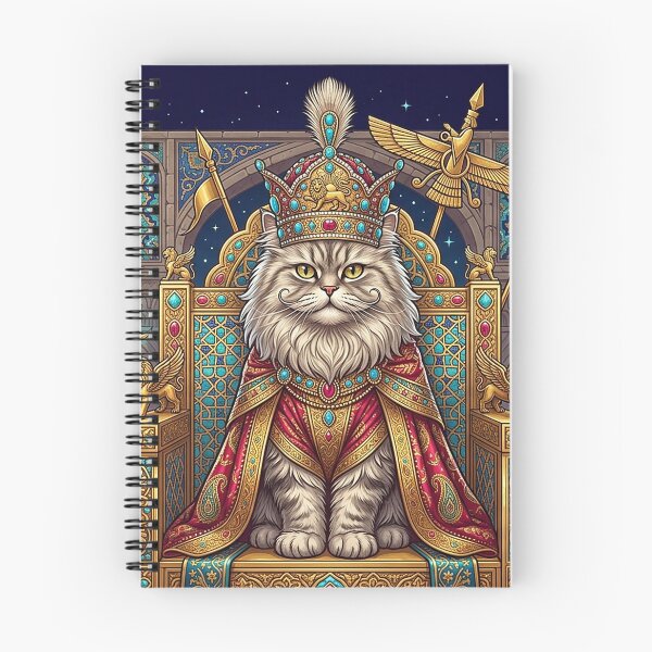 Item preview, Royal Persian Cat King | Ancient Persian Fantasy Crown Art designed and sold by Sara-Ai.