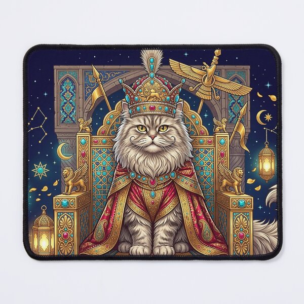 Item preview, Royal Persian Cat King | Ancient Persian Fantasy Crown Art designed and sold by Sara-Ai.