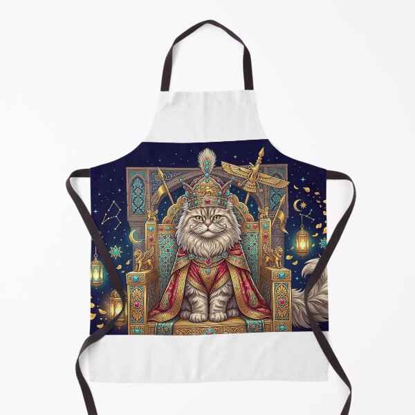 Item preview, Royal Persian Cat King | Ancient Persian Fantasy Crown Art designed and sold by Sara-Ai.