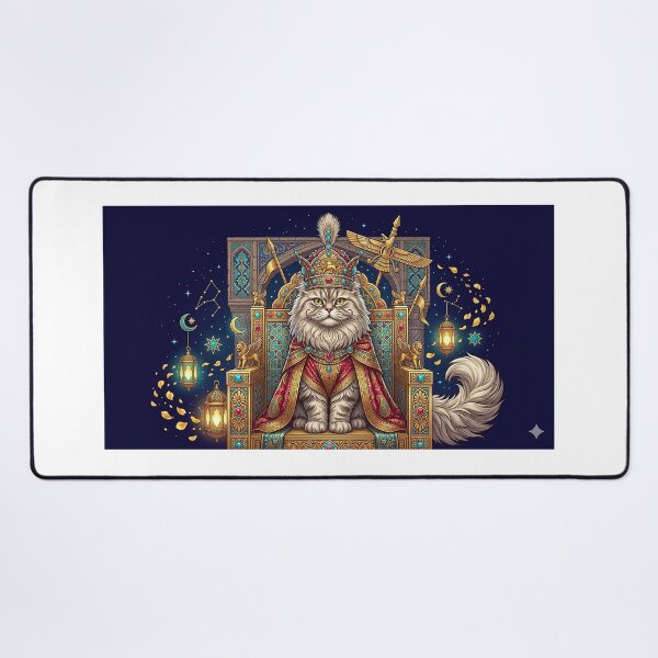 Item preview, Royal Persian Cat King | Ancient Persian Fantasy Crown Art designed and sold by Sara-Ai.