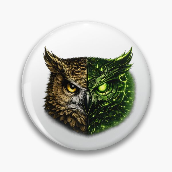 Item preview, Cyber Owl Half Robot Futuristic Design designed and sold by CreativeMindsetLab.