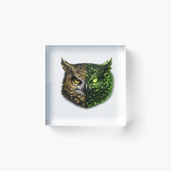 Item preview, Cyber Owl Half Robot Futuristic Design designed and sold by CreativeMindsetLab.