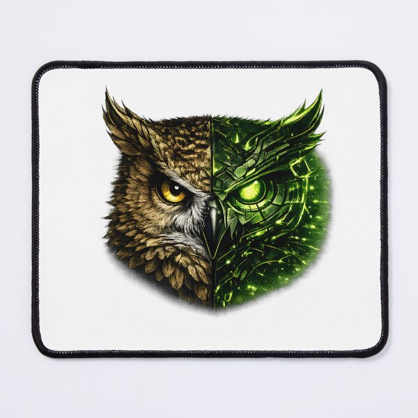 Item preview, Cyber Owl Half Robot Futuristic Design designed and sold by CreativeMindsetLab.