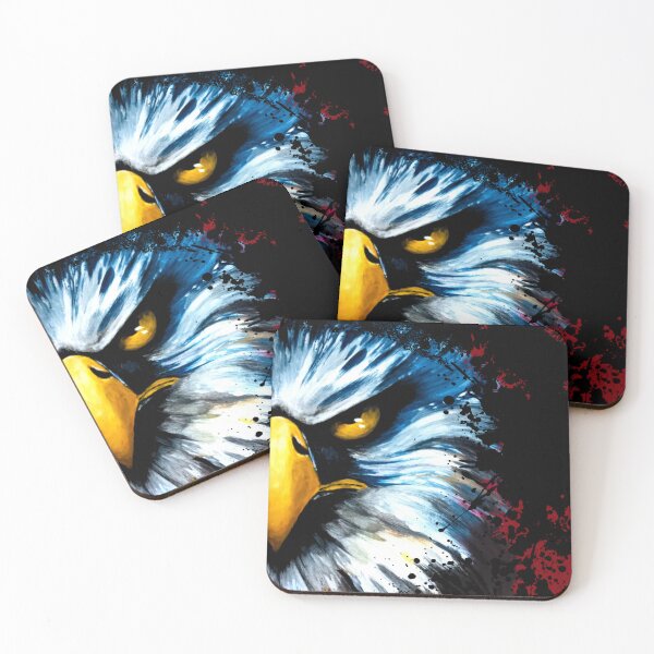 Item preview, Fierce Bald Eagle Red Splatter Grunge Art designed and sold by ArtistsAtticWI.