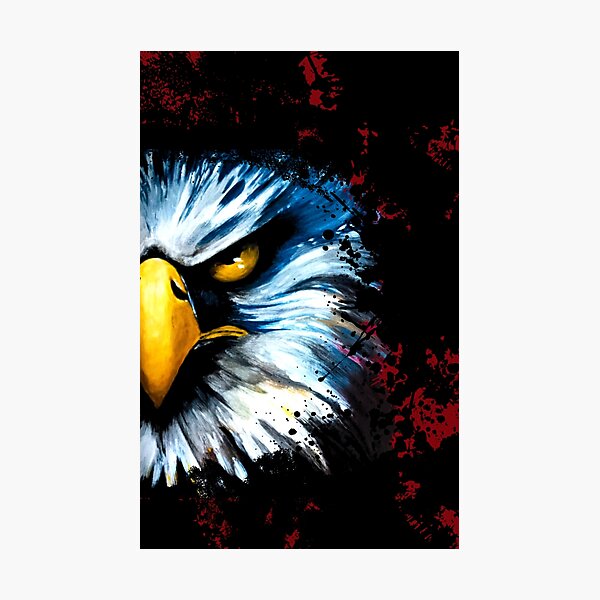 Item preview, Fierce Bald Eagle Red Splatter Grunge Art designed and sold by ArtistsAtticWI.