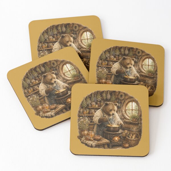 Item preview, Woodland Bear Cooking Watercolor | Cozy Cottage Kitchen Illustration | Storybook Animal Art | Cottagecore Decor designed and sold by MagicMakerPh.