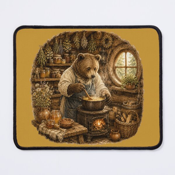 Item preview, Woodland Bear Cooking Watercolor | Cozy Cottage Kitchen Illustration | Storybook Animal Art | Cottagecore Decor designed and sold by MagicMakerPh.