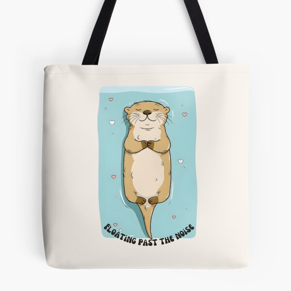 Item preview, Floating Past The Noise - Cute Zen Otter designed and sold by StoryVibes.